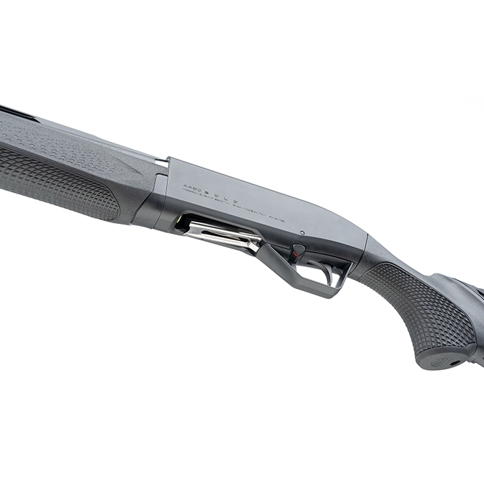 Beretta A400 SOLO Syn 12/76 71 cm løb halvautomat detalje låsestol